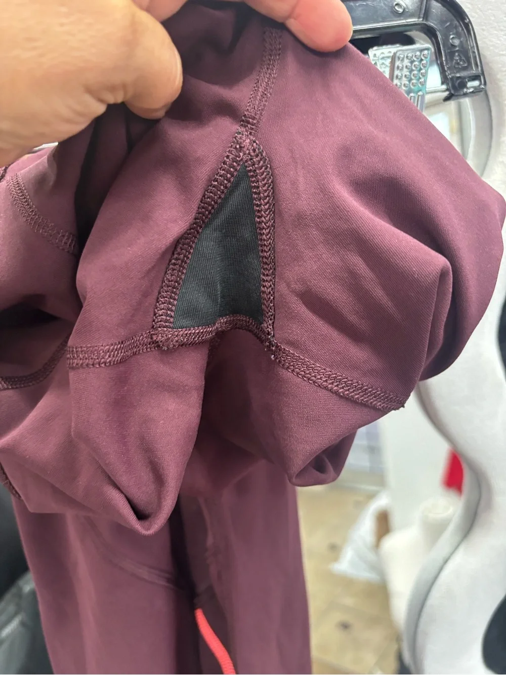 lululemon athletica Burgundy Leggings with Pink Accent